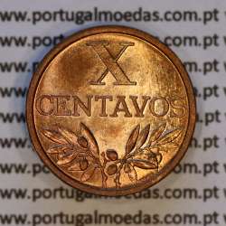 Portugal, bronze coin of 10 centavos 1962 Portuguese Republic, X centavos 1962 Bronze, (UNC), World Coins Portugal KM 583 Portugal, bronze coin of 10 centavos 1962 Portuguese Republic, X centavos 1962 Bronze, (UNC), World Coins Portugal KM 583