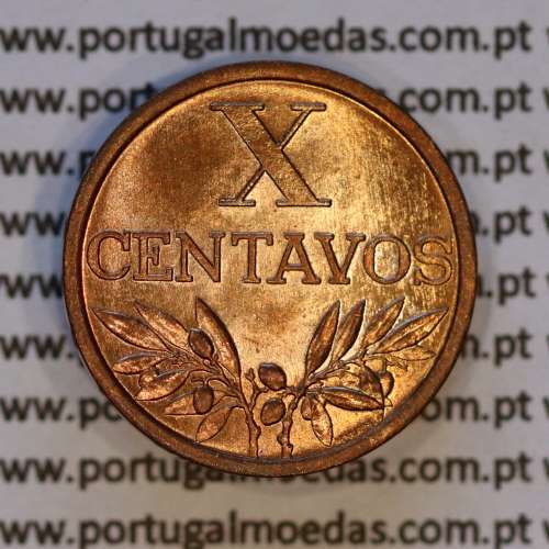 X centavos 1962 Bronze Republica Portuguesa, 10 centavos 1962 bronze, (Soberba), World Coins Portugal KM 583