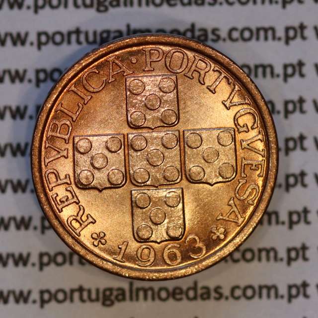 Portugal, bronze coin of 10 centavos 1963 Portuguese Republic, X centavos 1963 Bronze, (UNC), World Coins Portugal KM 583