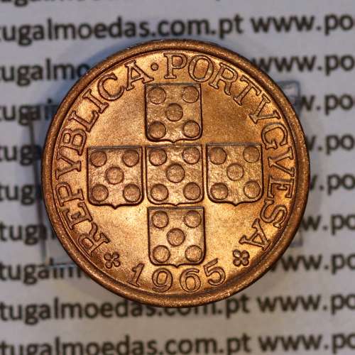 Portugal, bronze coin of 10 centavos 1965 Portuguese Republic, X centavos 1965 Bronze, (UNC), World Coins Portugal KM 583
