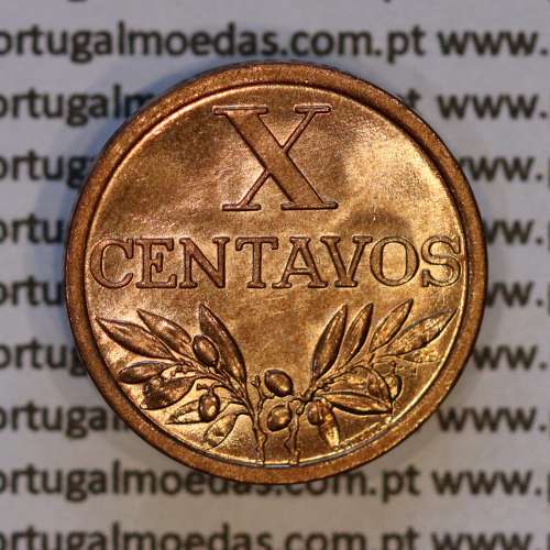 X centavos 1966 Bronze Republica Portuguesa, 10 centavos 1966 bronze, (Soberba), World Coins Portugal KM 583