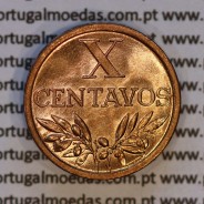 X centavos 1966 Bronze Republica Portuguesa, 10 centavos 1966 bronze, (Soberba), World Coins Portugal KM 583