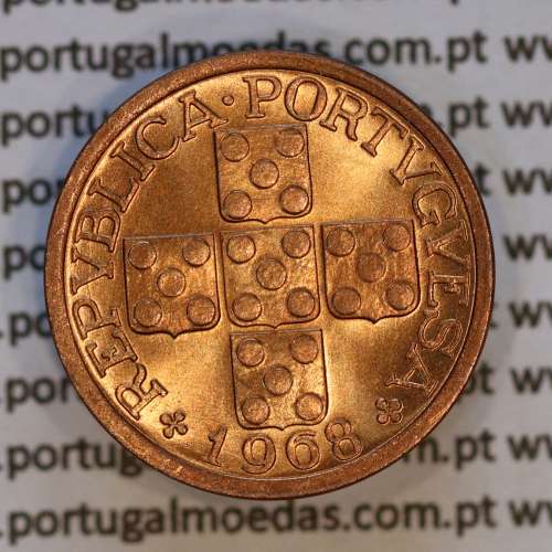 Portugal, bronze coin of 10 centavos 1968 Portuguese Republic, X centavos 1968 Bronze, (UNC), World Coins Portugal KM 583