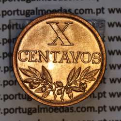 X centavos 1968 Bronze Republica Portuguesa, 10 centavos 1968 bronze, (Soberba), World Coins Portugal KM 583
