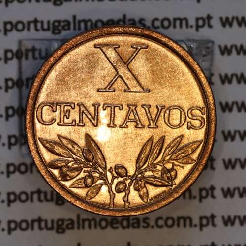 Portugal, bronze coin of 10 centavos 1968 Portuguese Republic, X centavos 1968 Bronze, (UNC), World Coins Portugal KM 583