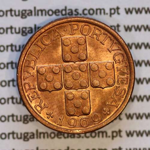 Portugal, bronze coin of 10 centavos 1969 Portuguese Republic, X centavos 1969 Bronze, (UNC), World Coins Portugal KM 583