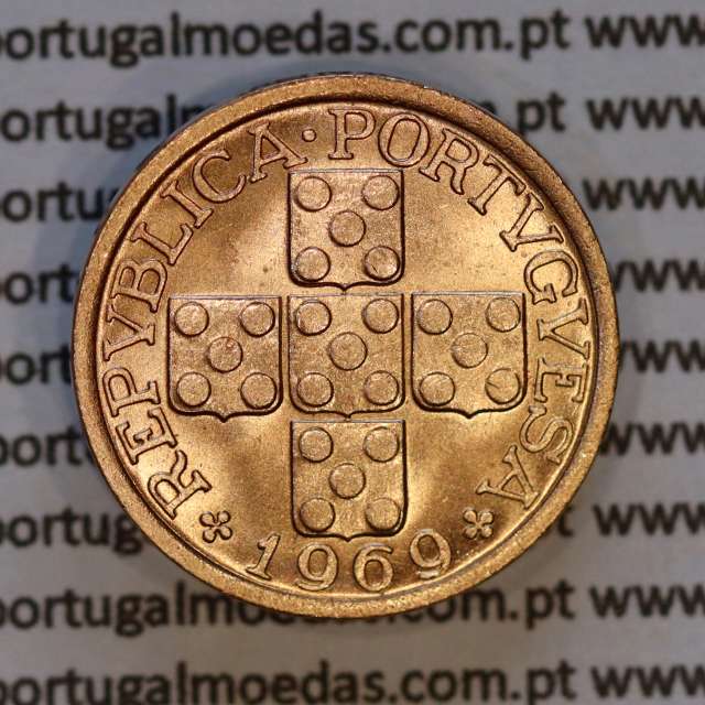 X centavos 1969 Bronze Republica Portuguesa, 10 centavos 1969 bronze, (Bela/Soberba), World Coins Portugal KM 583
