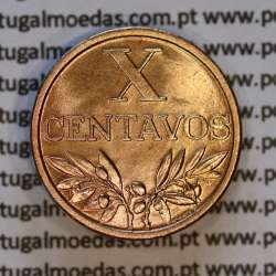 X centavos 1962 Bronze Republica Portuguesa, 10 centavos 1962 bronze, (Bela/Soberba), World Coins Portugal KM 583