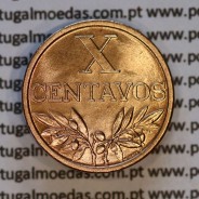 X centavos 1962 Bronze Republica Portuguesa, 10 centavos 1962 bronze, (Bela/Soberba), World Coins Portugal KM 583