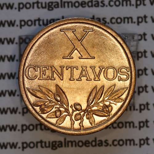 X centavos 1963 Bronze Republica Portuguesa, 10 centavos 1963 bronze, (Bela/Soberba), World Coins Portugal KM 583
