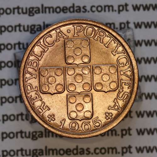Portugal, bronze coin of 10 centavos 1965 Portuguese Republic, X centavos 1965 Bronze, (AU/UNC), World Coins Portugal KM 583