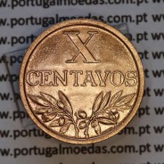 Portugal, bronze coin of 10 centavos 1966 Portuguese Republic, X centavos 1966 Bronze, (AU/UNC), World Coins Portugal KM 583