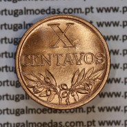 Portugal, bronze coin of 10 centavos 1967 Portuguese Republic, X centavos 1967 Bronze, (AU/UNC), World Coins Portugal KM 583