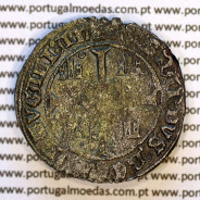 Reverse of the Barbuda billon coin of Ferdinand I, Lisbon — legend ☩FERNANDVS:REX:PORTVGALI:AL — Ref. MQ.1D.AG.FE.33.02.B