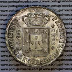 Cruzado Novo Prata 1826 D. Pedro IV, 480 Réis prata 1826, variante coroa larga, (Soberba),  World Coins Portugal KM 377