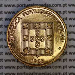Macau 50 Avos 1983 Nickel Brass, Macao Former Portuguese Colony 50 avos 1983,  (UNC), World Coins Macao KM 22