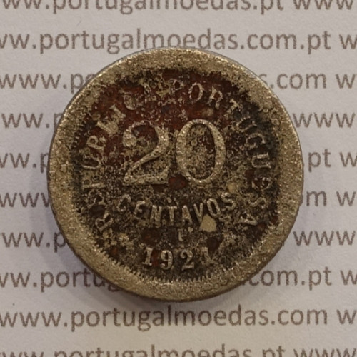 MOEDA DE VINTE CENTAVOS (20 CENTAVOS) CUPRO-NÍQUEL 1921 BC-/REG