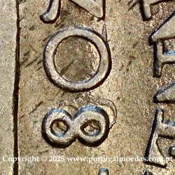 Raro Cruzado Novo prata 1807 D. João P. Regente, "8" retificado, escudo alto com coroa alta encimada por cruz triunfante