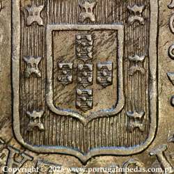 Raro Cruzado Novo prata 1807 D. João P. Regente, "8" retificado, escudo alto com coroa alta encimada por cruz triunfante