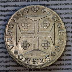 Cruzado Novo prata 1810 D. João Príncipe Regente, coroa média, diadema losango 2 pontos, letra "S" sem serifa (Bela/ Soberba)