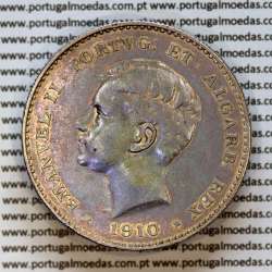 1000 réis 1910 prata D. Manuel II, Centenário da Guerra Peninsular de 1808-1814, (MBC+/Bela-), World Coins Portugal KM 558.