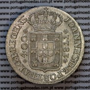 Cruzado Novo prata 1811 D. João Príncipe Regente, 480 Reis prata 1811, coroa média, diadema losango 1 ponto, (Bela/ Soberba)