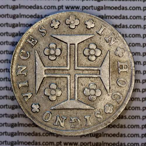 Cruzado Novo prata 1807 D. João P. Regente, coroa alta e larga, diadema losango 2 pontos, escudo baixo, (MBC+/Bela-)
