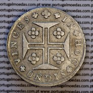 Cruzado Novo prata 1807 D. João P. Regente, coroa alta e larga, diadema losango 2 pontos, escudo baixo, (MBC+/Bela-)