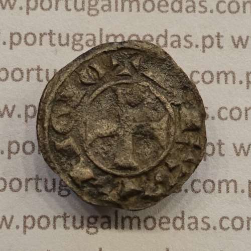 Dinheiro Bolhão de D. Sancho I (1185-1211), Legenda: PORTVGAL / ✠ REX SANCIO, Ref. Alberto Gomes S1.02.02, (MBC+)