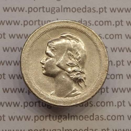 20 centavos 1921 "P" aberto, 20 centavos 1921 cuproníquel variante "P" aberto na legenda Republica Portuguesa, (Bela)