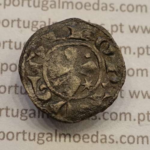 Moeda Dinheiro Bolhão de D. Sancho I (1185-1211), Legenda: PORTVGAL / ✠ REX SANCIO, Ref. Alberto Gomes S1.02.02, (MBC+)