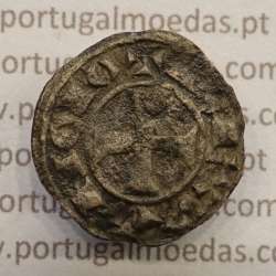 Moeda Dinheiro Bolhão de D. Sancho I (1185-1211), Legenda: PORTVGAL / ✠ REX SANCIO, Ref. Alberto Gomes S1.02.02, (MBC+)