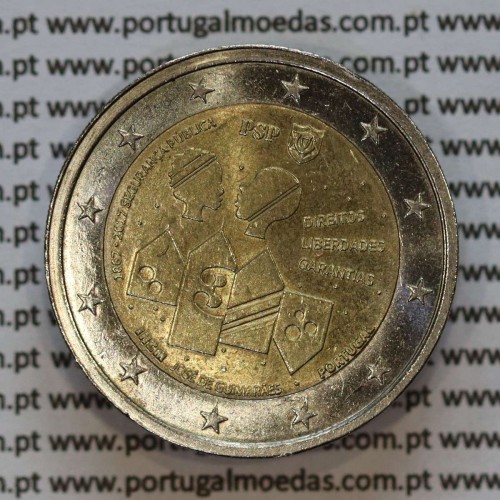 2€ euros 2017, 150 Anos da segurança Pública, Bimetálica (Portugal, 2 Euro, 150 Years of the Portuguese Police)