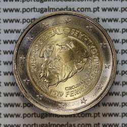 2€ euros 2019,  Navegação de Fernão Magalhães, Bimetálica (Portugal, 2 Euro, Navigation Fernão Magalhães)