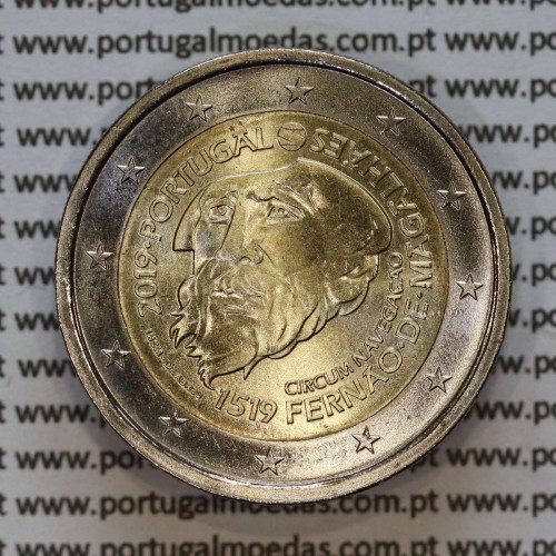 2€ euros 2019,  Navegação de Fernão Magalhães, Bimetálica (Portugal, 2 Euro, Navigation Fernão Magalhães)