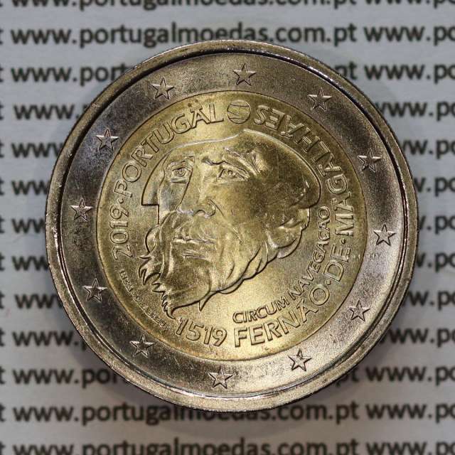 2€ euros 2019,  Navegação de Fernão Magalhães, Bimetálica (Portugal, 2 Euro, Navigation Fernão Magalhães)