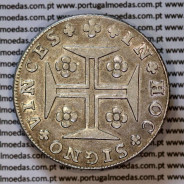 Cruzado Novo prata 1811 D. João Príncipe Regente, 480 Reis prata 1811, coroa baixa, diadema losango 1 ponto, 3 pérolas, (Bela)