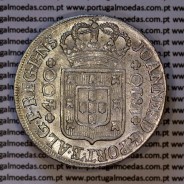 Portugal, silver coin Cruzado Novo 1810 D. João Prince Regent, date error and inverted nominal value rectified by hubbing opener