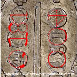 Cruzado Novo prata 1810 D. João Príncipe Regente, erro na data e valor facial invertido retificado pelo abridor de cunho.