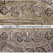 Portugal, silver coin Cruzado Novo 1810 D. João Prince Regent, date error and inverted nominal value rectified by hubbing opener