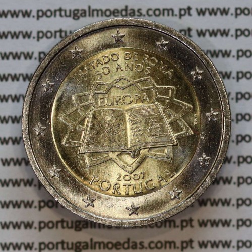 2€ euros 2007, 50º Aniversário do Tratado de Roma, Bimetálica (Portugal, 2 Euro, Treaty of Rome)