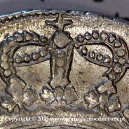 Portugal, silver coin Cruzado Novo 1810 D. João Prince Regent, date error and inverted nominal value rectified by hubbing opener