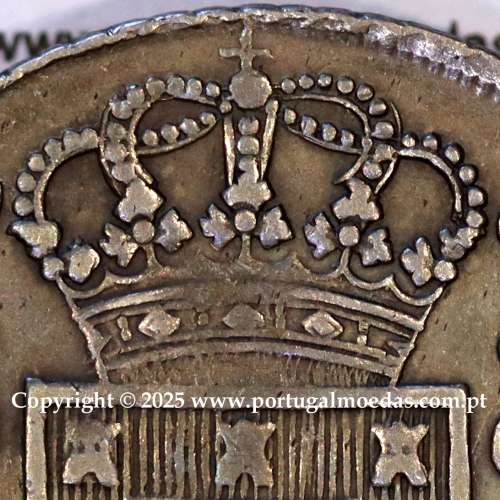 Cruzado Novo prata 1810 D. João Príncipe Regente, coroa alta e estreita, Cruz ✠ 20,5 mm com extremidades ◁⭥ 11 mm, (MBC+)