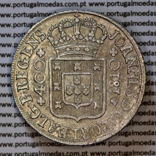 Portugal, silver coin Cruzado Novo 1810 D. João Prince Regent, Cross of the Order of Christ ✠ 21 mm with ends ◁⭥ 13 mm, KM331