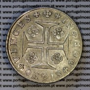 Cruzado Novo prata 1810 D. João Príncipe Regente, coroa alta e estreita, Cruz ✠ 21 mm com extremidades ◁⭥ 11,5 mm, (Bela-)