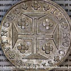 Cruzado Novo prata 1810 D. João Príncipe Regente, coroa média, diadema losango 2 pontos, "S" com serifa, (MBC+/Bela-)