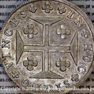 Portugal, silver coin of Cruzado Novo1810 D. João Prince Regent, diamond diadem 2 points, letter "S" caption the  with serif.