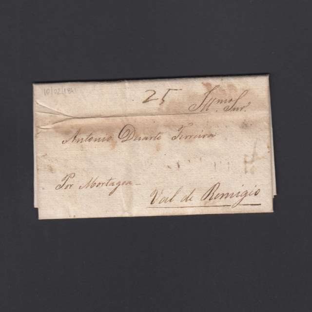 Carta Pré-Filatélica circulada de Celorico "SELORICO" para Vale de Remígio datada de 10-02-1841