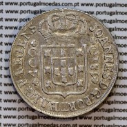 Cruzado Novo prata 1810 D. João Príncipe Regente, coroa alta, ultimo "0" da data com vestígios de retificação no cunho