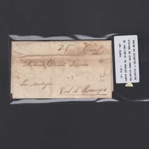 Carta Pré-Filatélica circulada de Celorico "SELORICO" para Vale de Remígio datada de 10-02-1841
